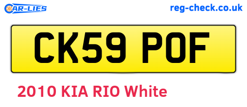 CK59POF are the vehicle registration plates.