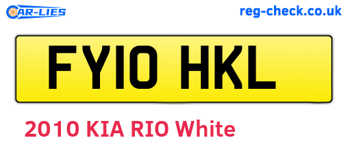 FY10HKL are the vehicle registration plates.