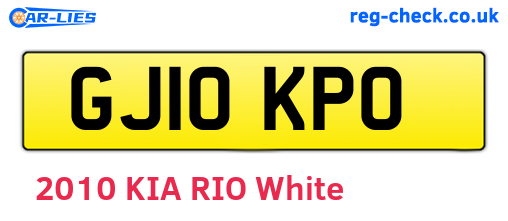 GJ10KPO are the vehicle registration plates.