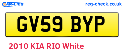 GV59BYP are the vehicle registration plates.