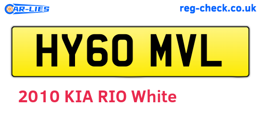 HY60MVL are the vehicle registration plates.