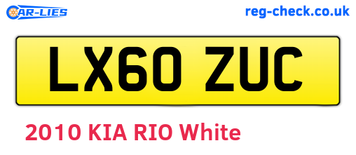 LX60ZUC are the vehicle registration plates.