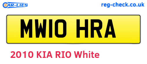 MW10HRA are the vehicle registration plates.