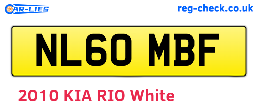 NL60MBF are the vehicle registration plates.