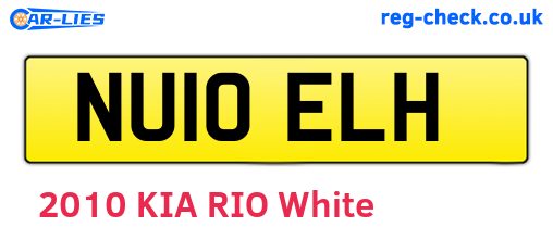 NU10ELH are the vehicle registration plates.