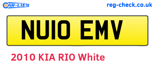 NU10EMV are the vehicle registration plates.
