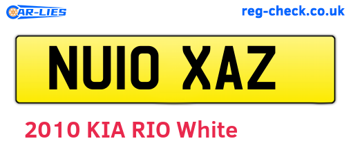 NU10XAZ are the vehicle registration plates.