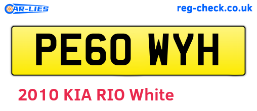 PE60WYH are the vehicle registration plates.