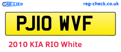 PJ10WVF are the vehicle registration plates.