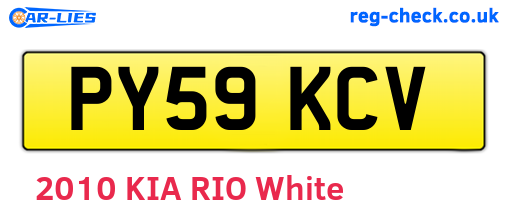 PY59KCV are the vehicle registration plates.