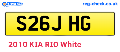 S26JHG are the vehicle registration plates.