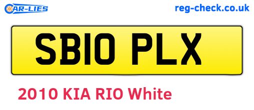 SB10PLX are the vehicle registration plates.