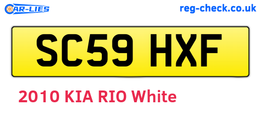 SC59HXF are the vehicle registration plates.