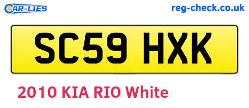 SC59HXK are the vehicle registration plates.