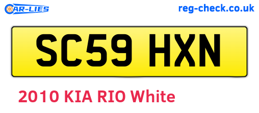 SC59HXN are the vehicle registration plates.