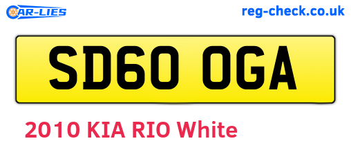 SD60OGA are the vehicle registration plates.