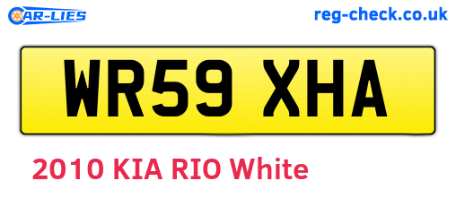 WR59XHA are the vehicle registration plates.