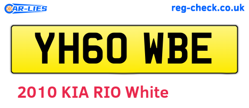 YH60WBE are the vehicle registration plates.