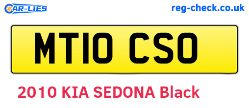 MT10CSO are the vehicle registration plates.