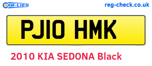 PJ10HMK are the vehicle registration plates.