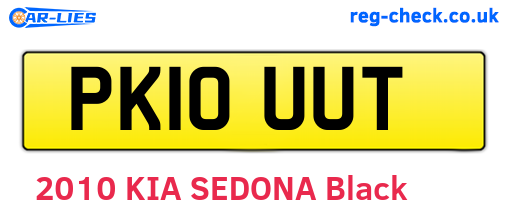 PK10UUT are the vehicle registration plates.