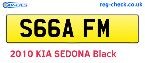 S66AFM are the vehicle registration plates.
