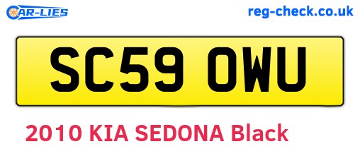 SC59OWU are the vehicle registration plates.