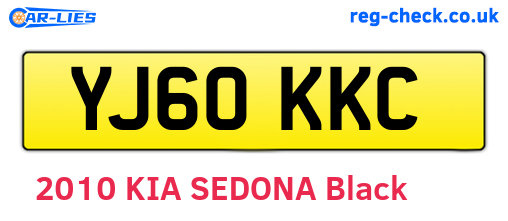 YJ60KKC are the vehicle registration plates.
