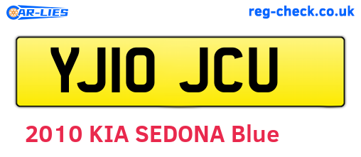YJ10JCU are the vehicle registration plates.