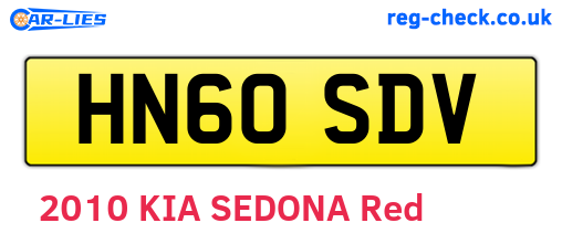 HN60SDV are the vehicle registration plates.