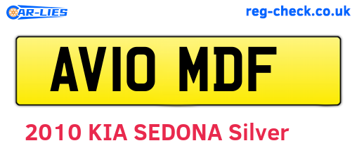 AV10MDF are the vehicle registration plates.