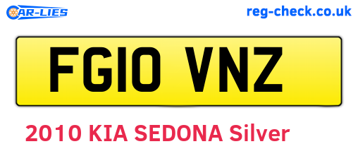 FG10VNZ are the vehicle registration plates.