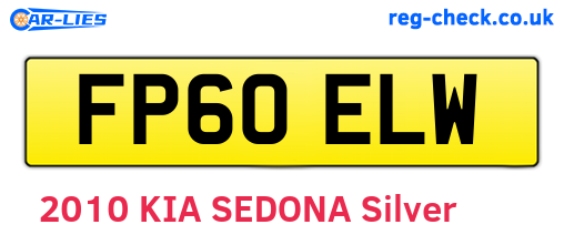 FP60ELW are the vehicle registration plates.