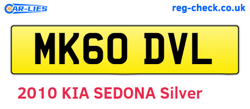 MK60DVL are the vehicle registration plates.