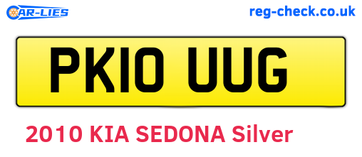 PK10UUG are the vehicle registration plates.