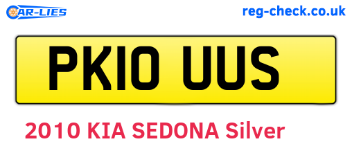 PK10UUS are the vehicle registration plates.