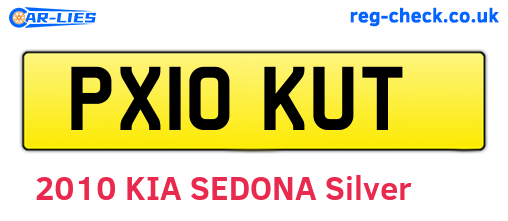 PX10KUT are the vehicle registration plates.