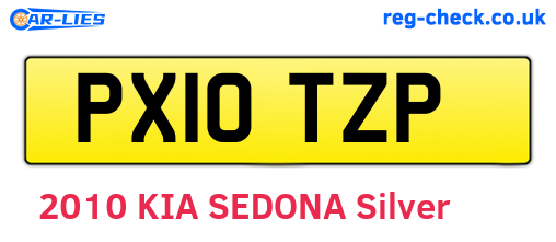 PX10TZP are the vehicle registration plates.