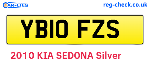 YB10FZS are the vehicle registration plates.