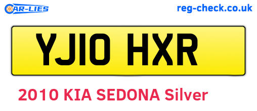 YJ10HXR are the vehicle registration plates.