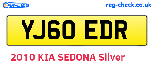 YJ60EDR are the vehicle registration plates.