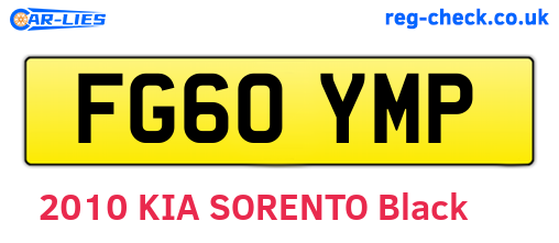 FG60YMP are the vehicle registration plates.