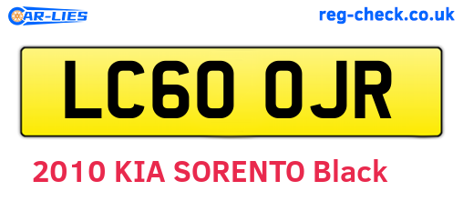 LC60OJR are the vehicle registration plates.