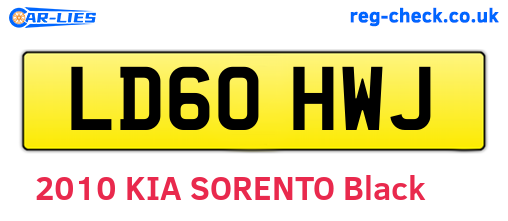 LD60HWJ are the vehicle registration plates.