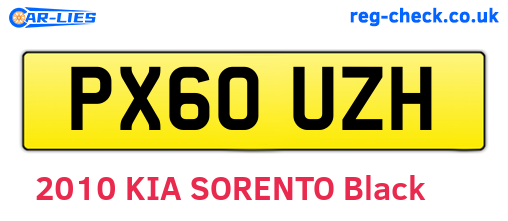 PX60UZH are the vehicle registration plates.