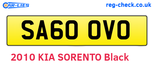 SA60OVO are the vehicle registration plates.