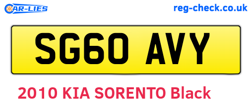 SG60AVY are the vehicle registration plates.