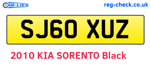 SJ60XUZ are the vehicle registration plates.