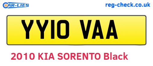 YY10VAA are the vehicle registration plates.
