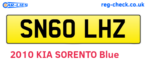 SN60LHZ are the vehicle registration plates.
